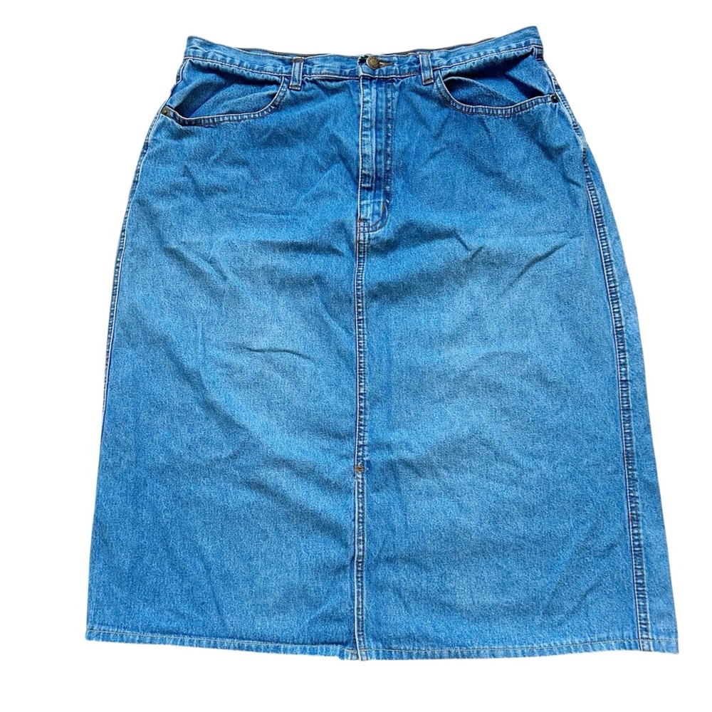 Penmans Vintage 90’s Classic Blue Denim Midi Skirt Cotton Size 16